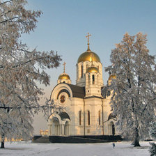 Схема вышивки «церковь зимой»