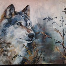 Схема вышивки «волк»