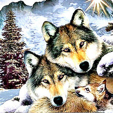 Схема вышивки «wolves»