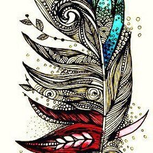 Схема вышивки «feather abstraction»