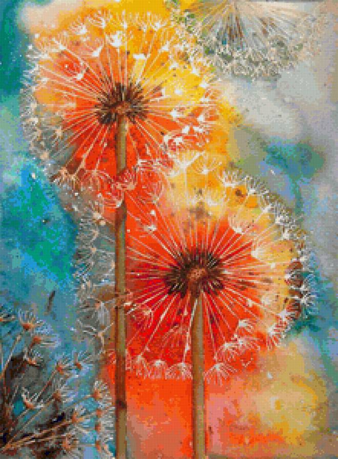 watercolour dandelions - watercolour dandelions - предпросмотр