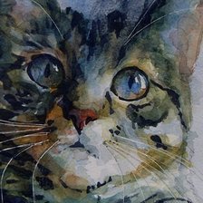 Схема вышивки «cat on canvas»