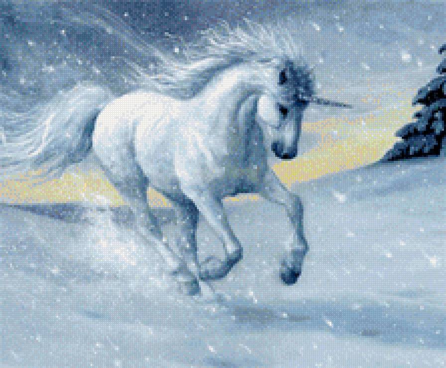 Единорог - бегущий единорог, единорог - предпросмотр