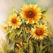 Схема вышивки «подсолнухи»