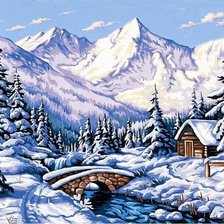 Схема вышивки «зимний пейзаж»