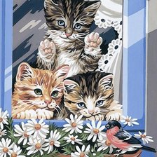 Схема вышивки «котята»