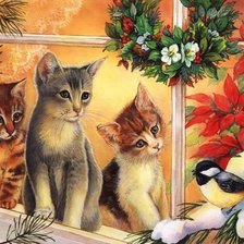 Схема вышивки «котята»