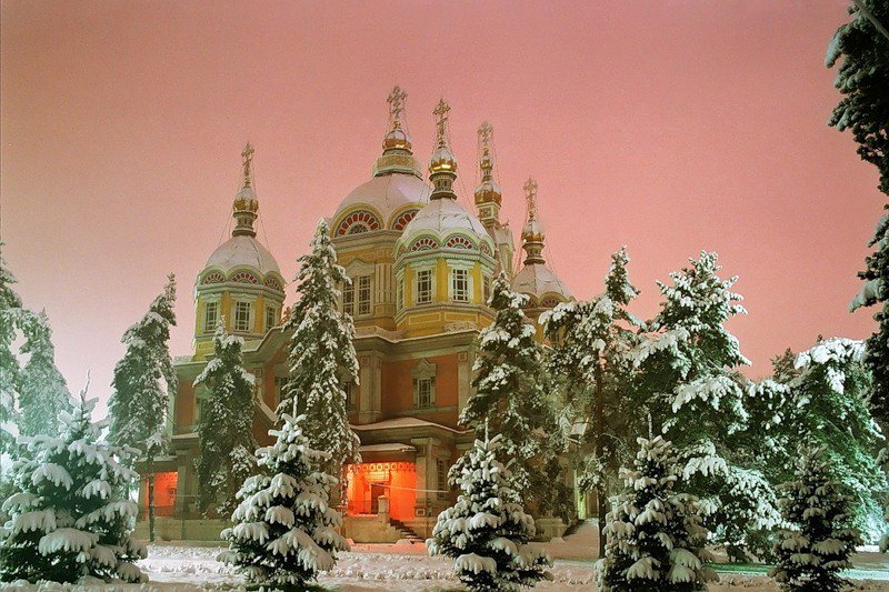 храм зимой - зима, вечер, храм - оригинал