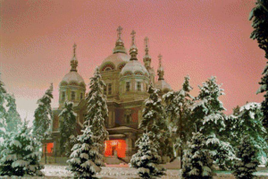 храм зимой - зима, вечер, храм - предпросмотр