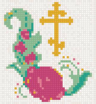 Крестильное полотенце - цветы, крестильное полотенце - предпросмотр