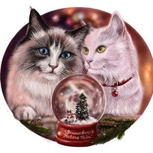 Схема вышивки «Котики»