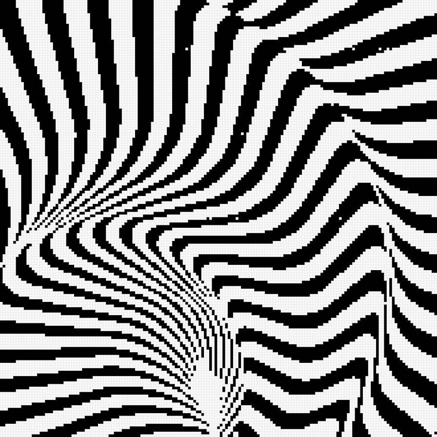 Психоделика 4 - зебра, иллюзия, монохром - предпросмотр