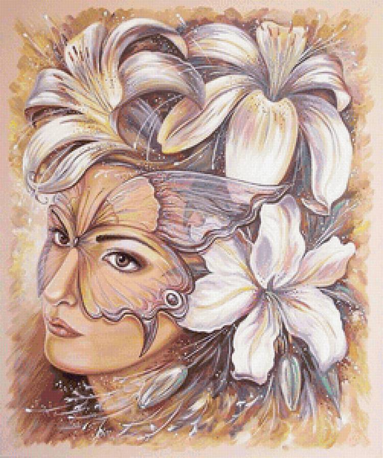 моя прекрасная Леди - женщина, девушка, белые цветы - предпросмотр