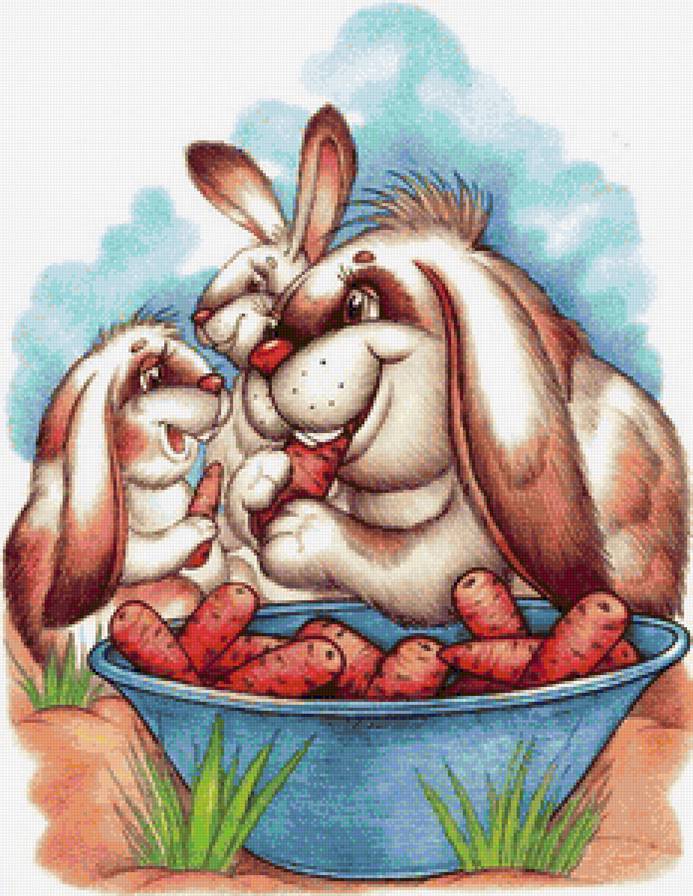 Кролики - кролики, детская, зайцы, животные - предпросмотр