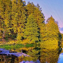Схема вышивки «Озеро в лесу»
