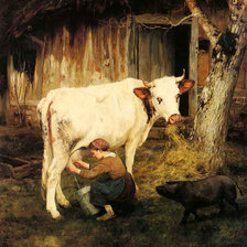 M.A.Charles The Milkmaid