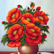 Схема вышивки «Букет маков»