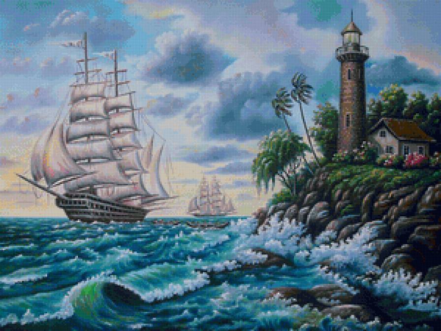 на всех парусах - парусник, корабль, море, пейзаж, марина - предпросмотр