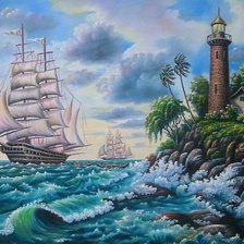 Схема вышивки «на всех парусах»