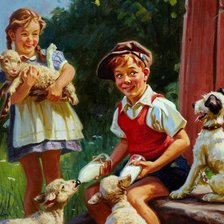 Схема вышивки «у меня живет козленок»