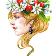 Схема вышивки «Девушка в веночке»