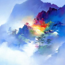 Схема вышивки «Горы»