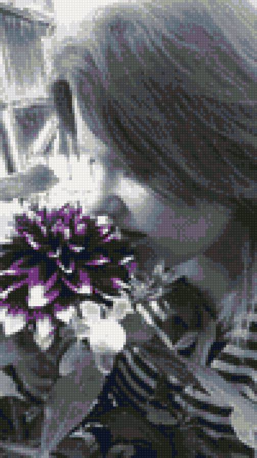 с цветком - девушка, цветок - предпросмотр