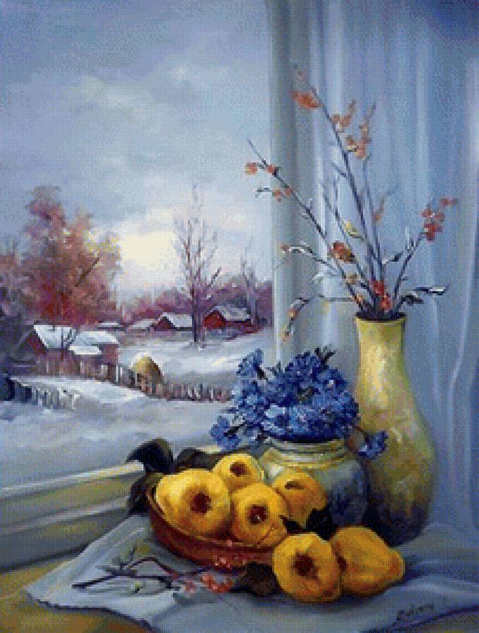 времена года - окно, пейзаж, природа - предпросмотр