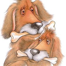 Схема вышивки «Пара собачек»