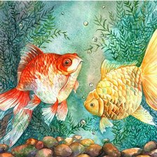 Схема вышивки «ЗОЛОТЫЕ РЫБКИ»