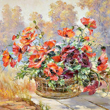 Схема вышивки «Маки»