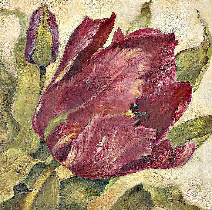 Винтаж - винтаж. тюльпан. - оригинал