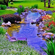 Схема вышивки «Ручей в саду»