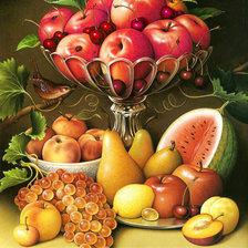 Схема вышивки «натюрморт с виноградом»