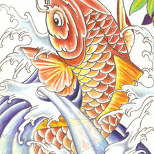 Схема вышивки «Золотой карп»