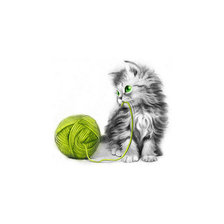 Схема вышивки «Котенок с клубком»