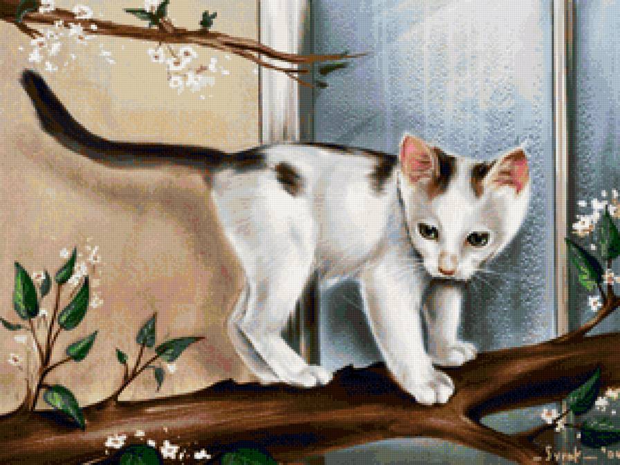 Серия "Фауна" - котенок на дереве - предпросмотр