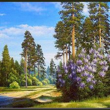 Схема вышивки «Сирень на краю леса»