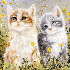 Схема вышивки «котята»