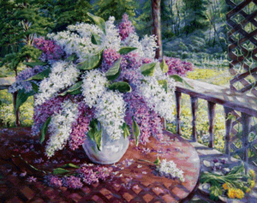 Сирень в беседке - цветы, природа, сирень, беседка - предпросмотр