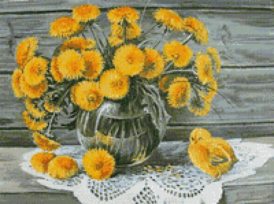 одуванчики и еще один - цветы - предпросмотр