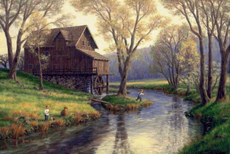 У ручья - река, природа, пейзаж - предпросмотр