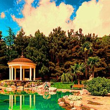 Схема вышивки «Беседка на берегу озера»