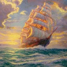 Схема вышивки «парусник»