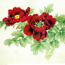 Схема вышивки «Пионовая ветка»