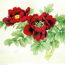 Схема вышивки «Пионовая ветвь»