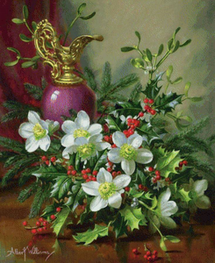 Натюрморт с кувшином - кувшин, натюрморт, цветы - предпросмотр