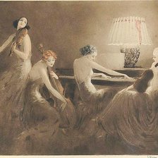 По картине худ. Louis Icart. Прекрасный квартет.