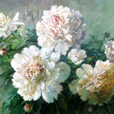 Схема вышивки «Пионы»