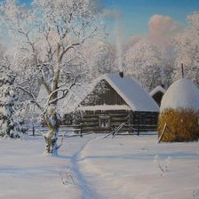 Схема вышивки «Вот моя деревня...»